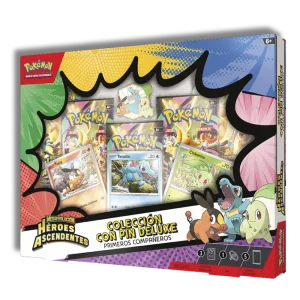 MEGAEVOLUCIÓN HEROES ASCENDENTES - COLECCIÓN CON PIN DELUXE PRIMEROS COMPAÑEROS (TEPIG,CHIKORITA,TOTODILE)